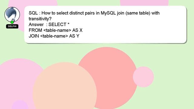 SQL : How to select distinct pairs in MySQL join (same table) with transitivity? смотреть онлайн