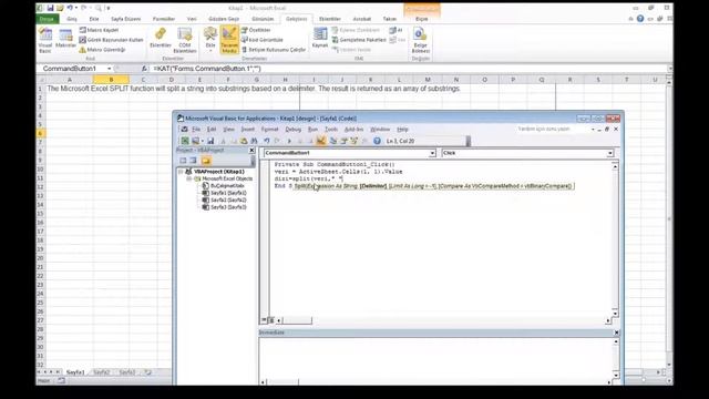 Excel VBA Split fonksiyonu смотреть онлайн