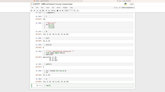 Lists 3 in Python-Comprehensions-Lists-For Loops and Matrix representation-Range-Learn Pyt Coding L смотреть онлайн