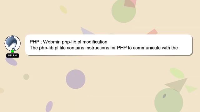 PHP : Webmin php-lib.pl modification смотреть онлайн