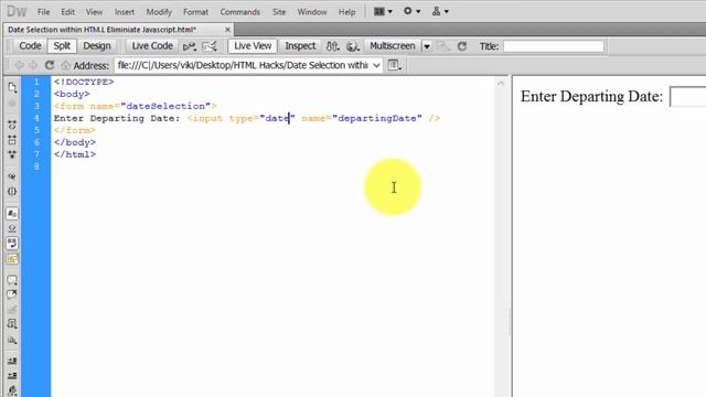 HTML Hacks - Date Selection within HTML code. Eliminiate Javascript. смотреть онлайн