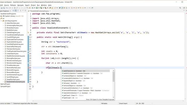 Important Java Program for Interviews Pgm 26: Finding Count of Vowels & Consonants in a Given Strin смотреть онлайн