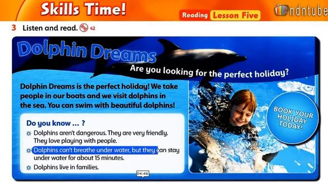 Unit 4 - Listen and Read (Dolphin Dreams) смотреть онлайн
