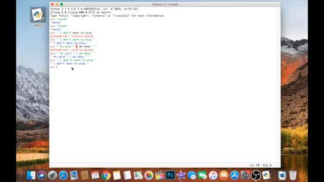 Python Tutorial 0.02 - Strings & Variables смотреть онлайн
