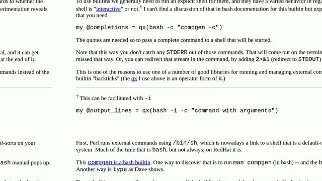 Can't run "compgen -c" from perl script смотреть онлайн