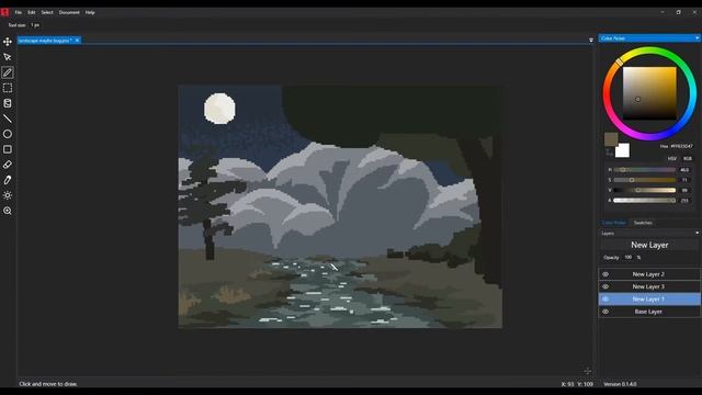Pixel Art Timelapse - "Bog Landscape" | PixiEditor смотреть онлайн
