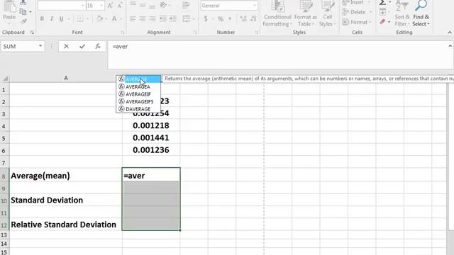Statistical analysis - Mean, SD and RSD in Excel смотреть онлайн