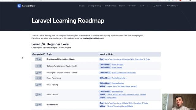New on Laravel Daily: Personal Roadmap for Learning смотреть онлайн