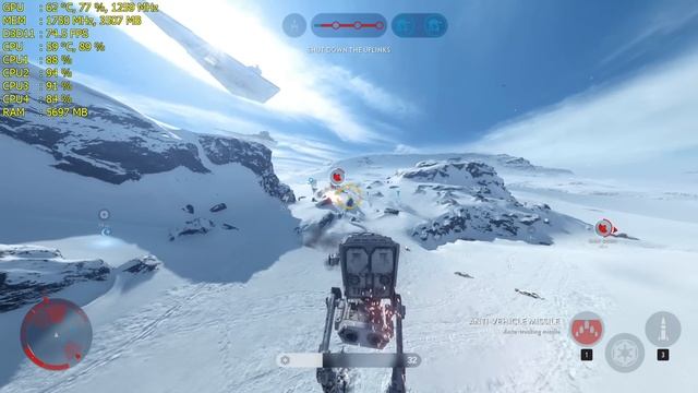 Intel G4620 + RX 470 4gb Gaming - Star Wars Battlefront Ultra 1080p Max settings смотреть онлайн