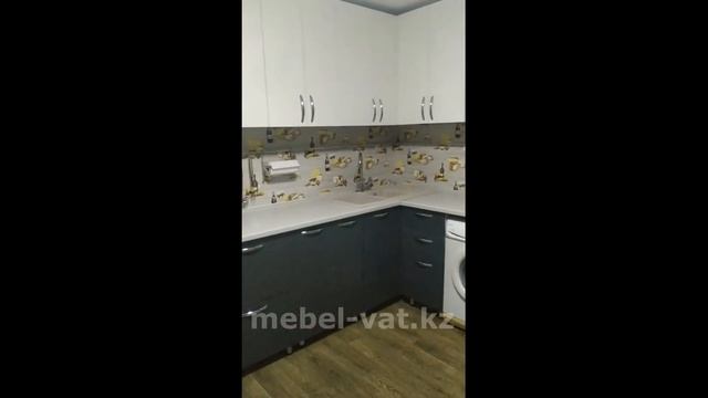 Черно-белая кухня. Угловая. Алматы, ИП "VAT" смотреть онлайн