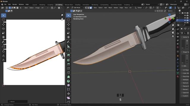 making a knife with knife tool UNCUT Blender Tutorial смотреть онлайн