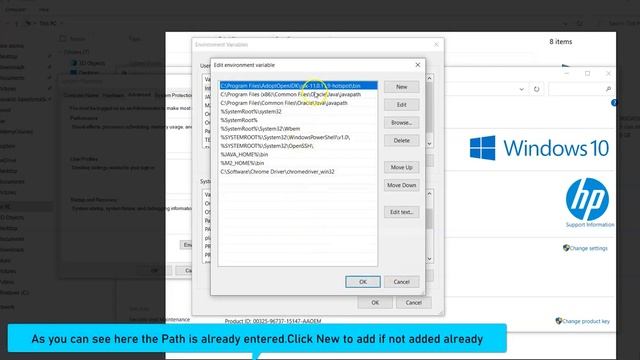 How To Add Environment Variable For Java JDK In Windows 10