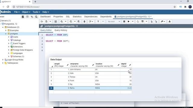 Postgresql Tutorials | Full Outer Joins in Postgresql | postgres joins examples смотреть онлайн