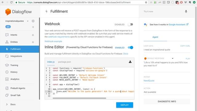 How to Code DialogFlow API.AI Fulfillment Tutorial смотреть онлайн