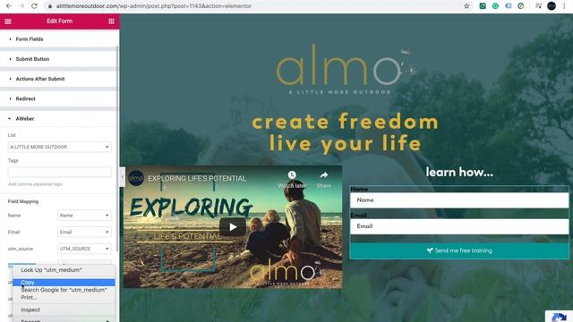 pass UTM from Elementor to Aweber смотреть онлайн
