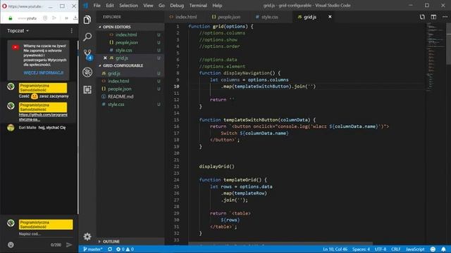 Javascript 60min+ Live #4 - Własny grid w Javascript смотреть онлайн