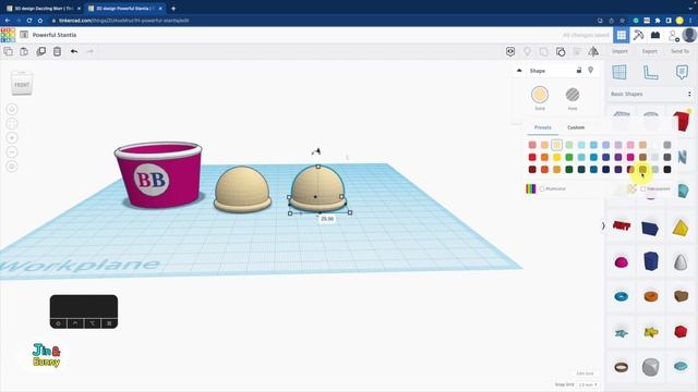 121) Berry Berry Ice cream - Tinkerfood | How to 3D modeling with Tinkercad