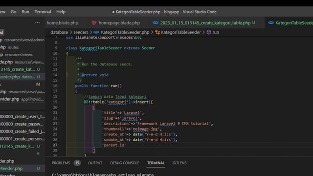 Backend CMS Laravel 9 - Table kategori Part 2 (Seed Data) смотреть онлайн