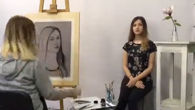 Рисуем портрет с натуры - художник Александра Тарасова смотреть онлайн