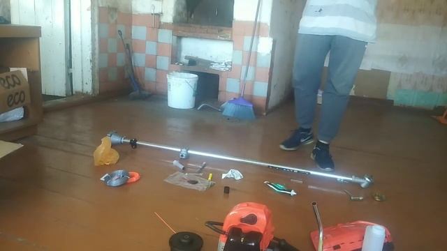 Бензотриммер ECO GTP-185N | Обзор и сборка бензокосы ECO | Обкатка и эксплуатация триммера ECO смотреть онлайн