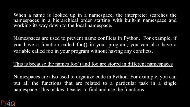 004 - CONCEPT OF NAMESPACE IN PYTHON смотреть онлайн
