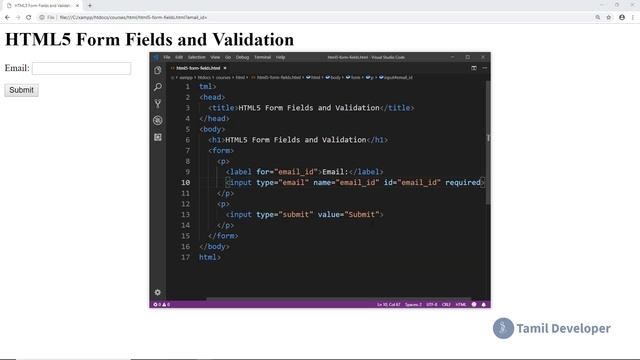 HTML5 Email and Number Input Fields Explained In Tamil смотреть онлайн
