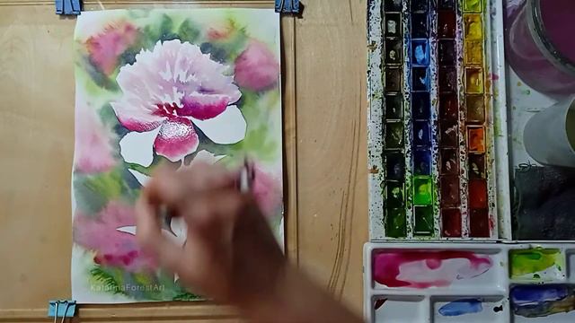 Пионы. Акварель смотреть онлайн