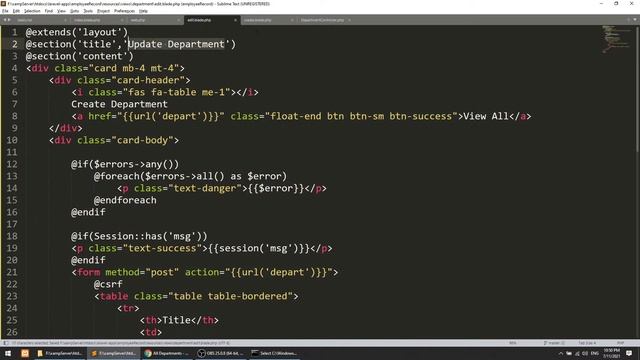 Update and delete data in database | Employee Record Management System | Laravel Tutorial смотреть онлайн