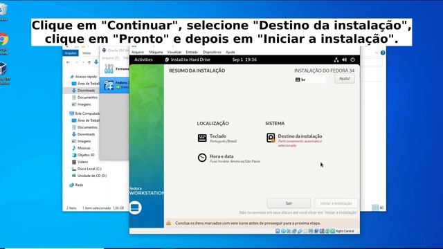 Instalando Fedora Workstation 34 no VirtualBox. смотреть онлайн
