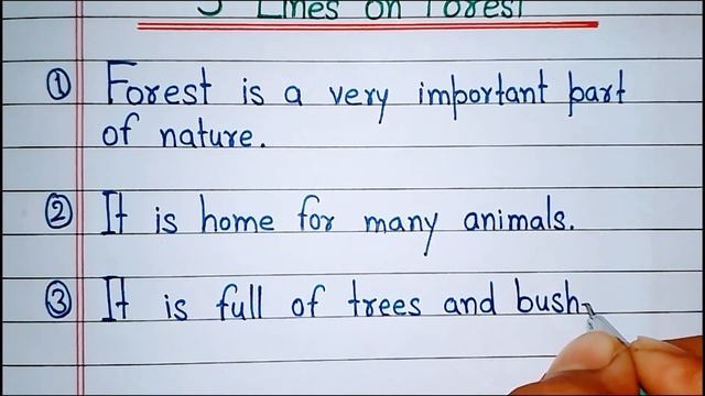 5 lines essay on Forest in English | Forest 5 lines | Short essay on forest смотреть онлайн