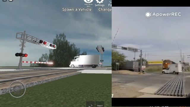 BNSF train hits box truck, recreated in roblox crash town game thing смотреть онлайн