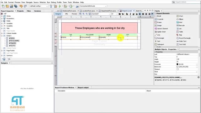 46# Java + Oracle + Jasper Report: Display those employees who are working in a specific City. смотреть онлайн