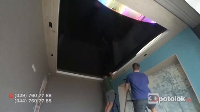 Монтаж натяжного потолка Фотопечать Звездное небо Старпинсы Apply 3Dpotolokby - Видео 3 смотреть онлайн