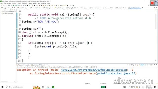 Capitalize The First Letter of a String In Java смотреть онлайн