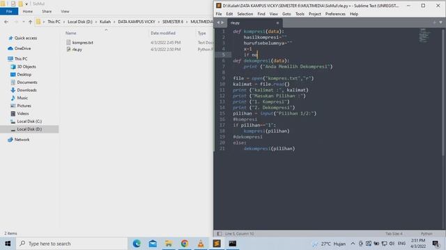 Demonstrasi penerapan Algoritma Teknik Kompresi Run Length Encode (RLE) & Implementasinya dgn Pytho смотреть онлайн