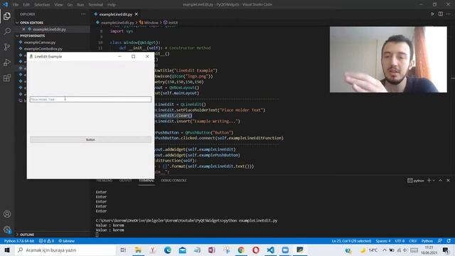 PyQt5 : Line Edit Kullanımı (QLineEdit) #7 #pyqt5 #qlineedit #python #pyqtqwidgets #widget смотреть онлайн
