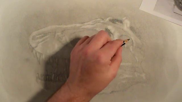 Drawing a T-rex Skull in Pencil - Part 2 of 2 смотреть онлайн