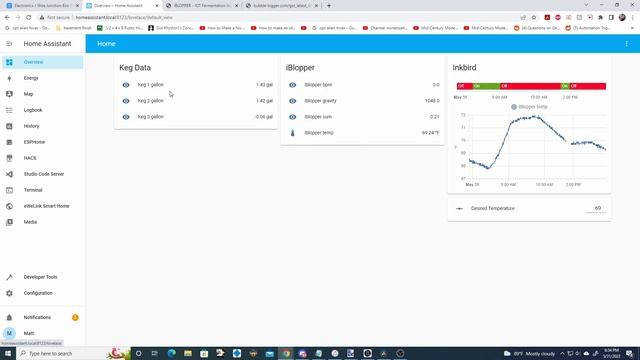 DIY Fermentation Logger with iBlopper | Estimate FG | Temperature Controller | Home Assistant смотреть онлайн