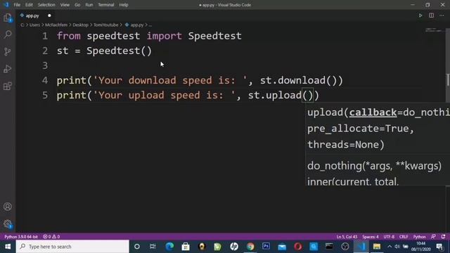 How To Check Your Internet Speed Using Python смотреть онлайн