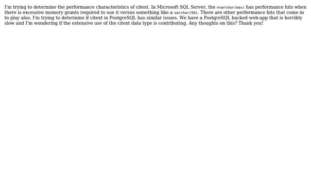 PostgreSQL performance citext смотреть онлайн