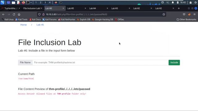 File Inclusion - Tryhackme смотреть онлайн
