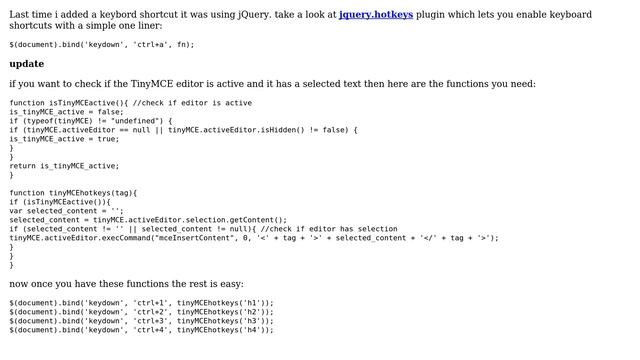 Wordpress: How to add TinyMCE keyboard shortcut? (2 Solutions!!) смотреть онлайн