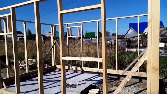 #3 Баня,каркасная баня, сделал каркас, навёл крышу, строю один своими руками. смотреть онлайн