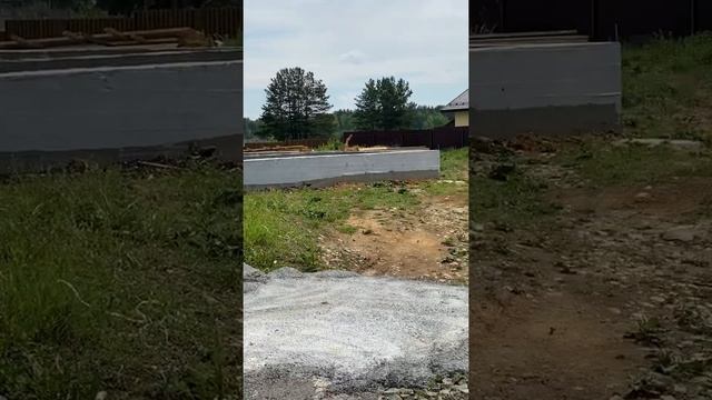 Поставили два фундамента на участке: дом и гараж . смотреть онлайн