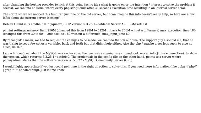 DevOps & SysAdmins: php script terminated after 30 seconds with internal server error смотреть онлайн