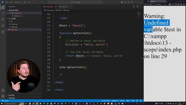 13 | Scopes in PHP for Beginners | 2023 | Learn PHP Full Course for Beginners смотреть онлайн