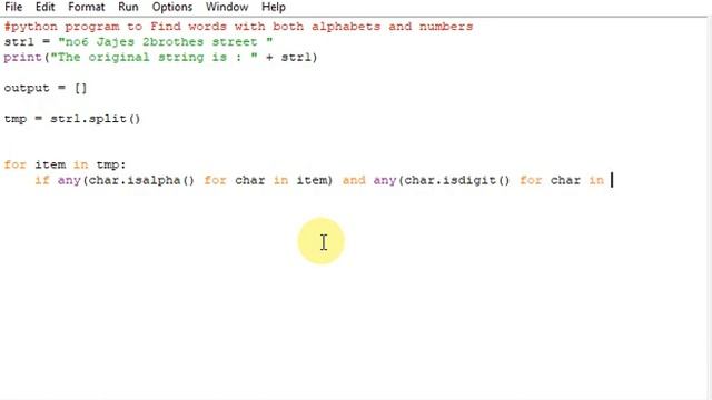 python program to Find words with both alphabets and numbers смотреть онлайн