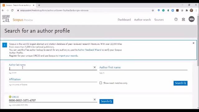How to search an Author Scopus ID Profile & Publications? Scopus Database III 5Minutes Info Ch Ep 4 смотреть онлайн