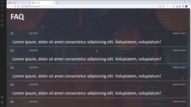 Accordion with HTML, CSS, and JavaScript смотреть онлайн