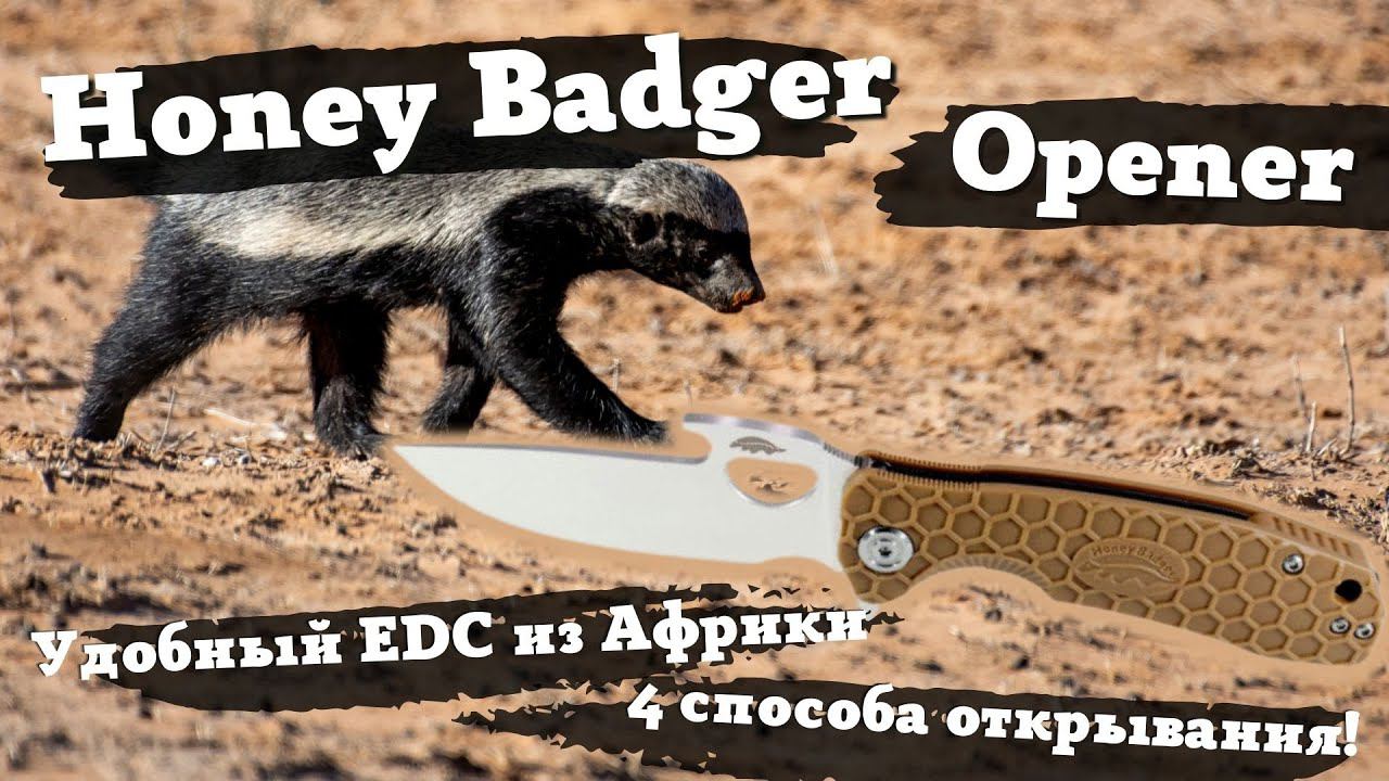 Обзор ножа Honey Badger Opener L. Интересный EDC из Африки: удобно носить, удобно открывать! смотреть онлайн